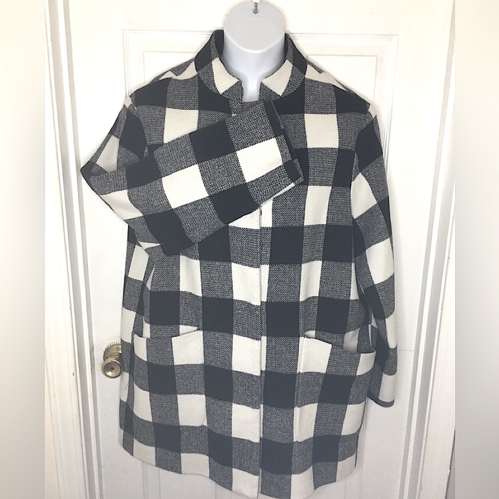 JONES NEW YORK Buffalo Check Car Coat